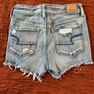 American Eagle Outfitters Light Blue Distressed Jean Shorts
